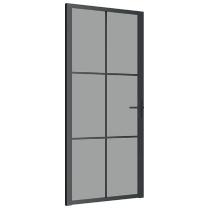 Binnendeur 93x201,5 cm ESG-glas en aluminium zwart