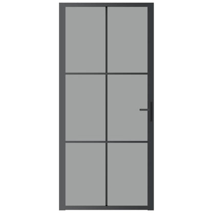 Binnendeur 93x201,5 cm ESG-glas en aluminium zwart