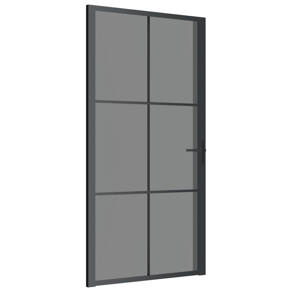 Binnendeur 102,5x201,5 cm ESG-glas en aluminium zwart