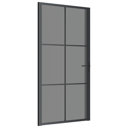 Binnendeur 102,5x201,5 cm ESG-glas en aluminium zwart