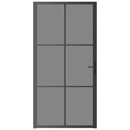 Binnendeur 102,5x201,5 cm ESG-glas en aluminium zwart