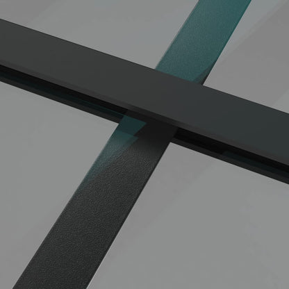 Binnendeur 102,5x201,5 cm ESG-glas en aluminium zwart