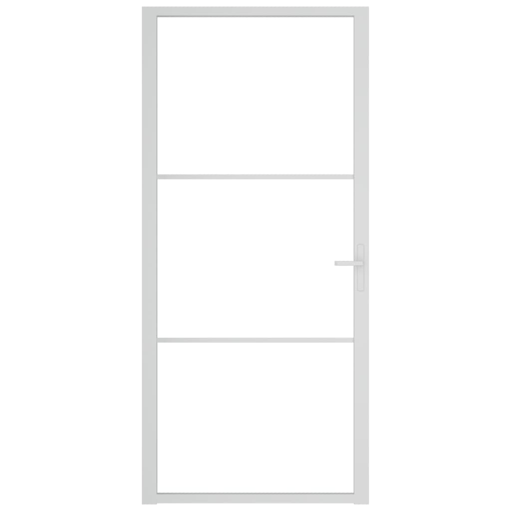 Binnendeur 93x201,5 cm ESG-glas en aluminium wit