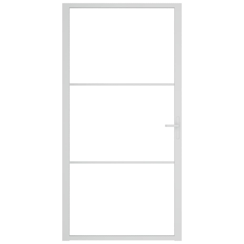 Binnendeur 102,5x201,5 cm ESG-glas en aluminium wit