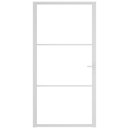 Binnendeur 102,5x201,5 cm ESG-glas en aluminium wit