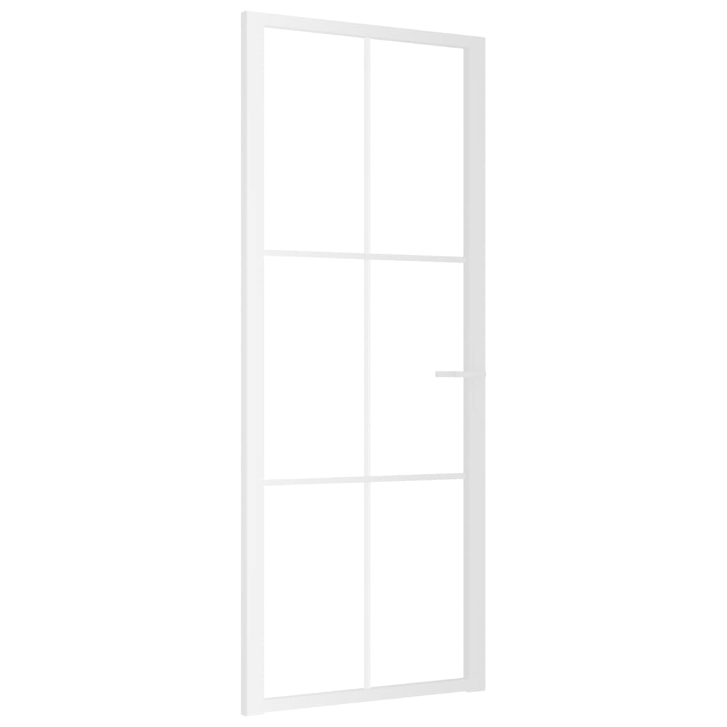 Binnendeur 83x201,5 cm ESG-glas en aluminium wit
