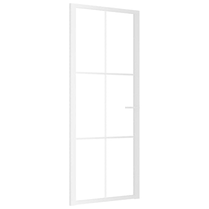 Binnendeur 83x201,5 cm ESG-glas en aluminium wit