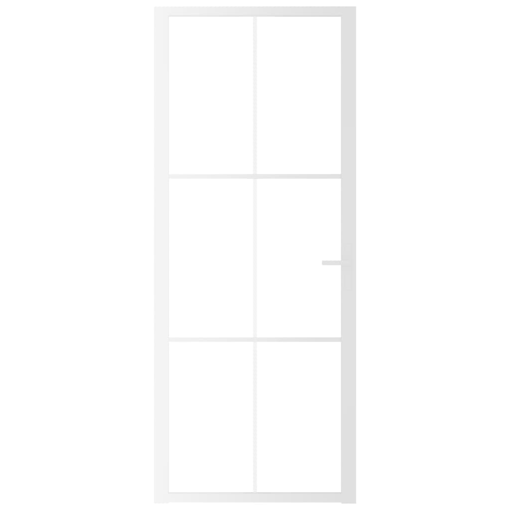 Binnendeur 83x201,5 cm ESG-glas en aluminium wit