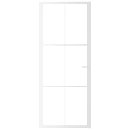 Binnendeur 83x201,5 cm ESG-glas en aluminium wit