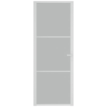Binnendeur 76x201,5 cm matglas en aluminium wit