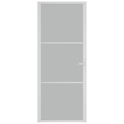 Binnendeur 83x201,5 cm matglas en aluminium wit