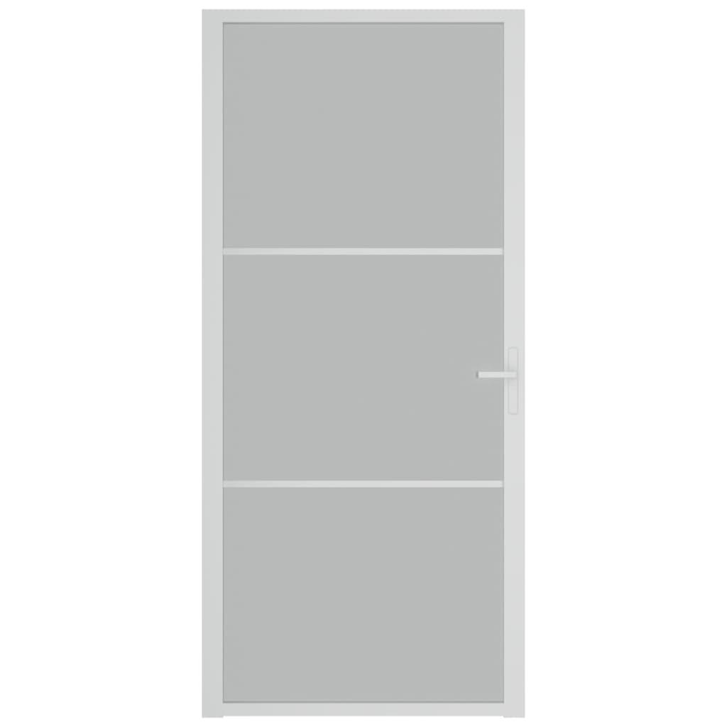 Binnendeur 93x201,5 cm matglas en aluminium wit