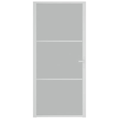 Binnendeur 93x201,5 cm matglas en aluminium wit