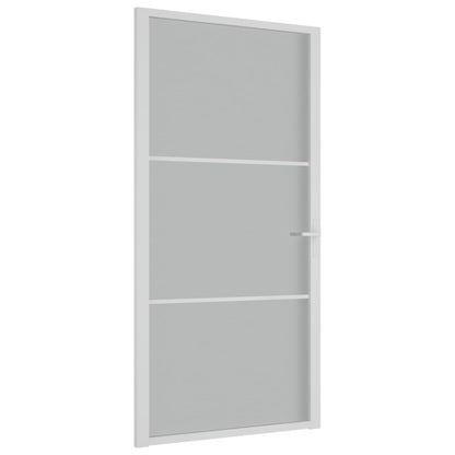 Binnendeur 102,5x201,5 cm matglas en aluminium wit