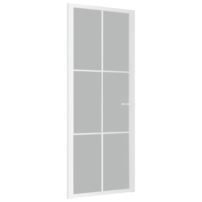 Binnendeur 83x201,5 cm matglas en aluminium wit