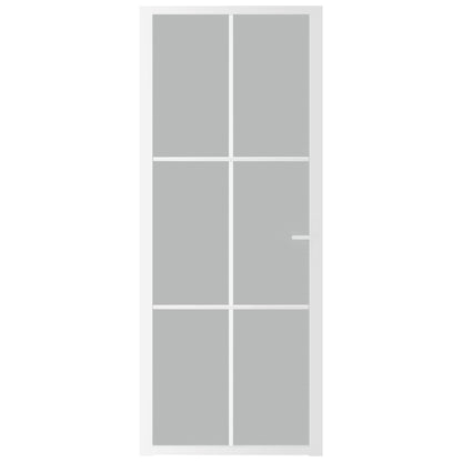Binnendeur 83x201,5 cm matglas en aluminium wit