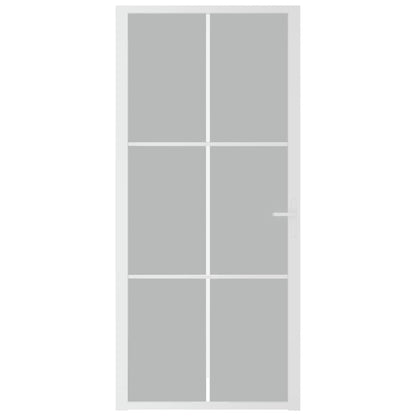 Binnendeur 93x201,5 cm matglas en aluminium wit