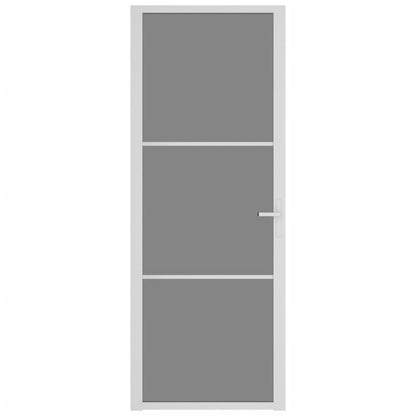 Binnendeur 76x201,5 cm ESG-glas en aluminium wit