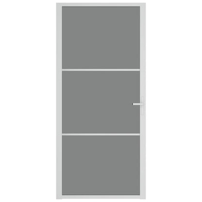Binnendeur 93x201,5 cm ESG-glas en aluminium wit