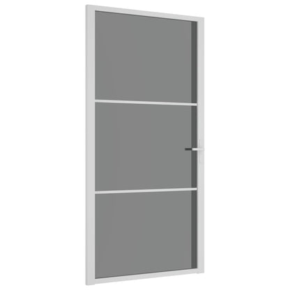 Binnendeur 102,5x201,5 cm ESG-glas en aluminium wit