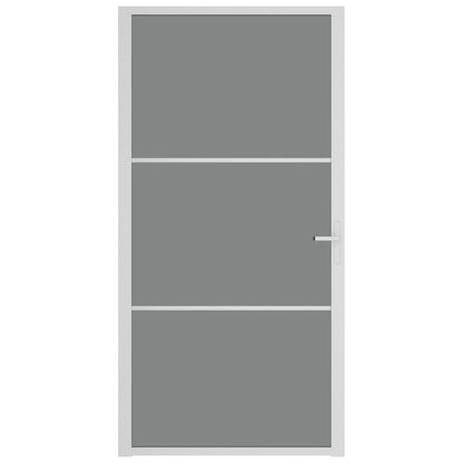Binnendeur 102,5x201,5 cm ESG-glas en aluminium wit