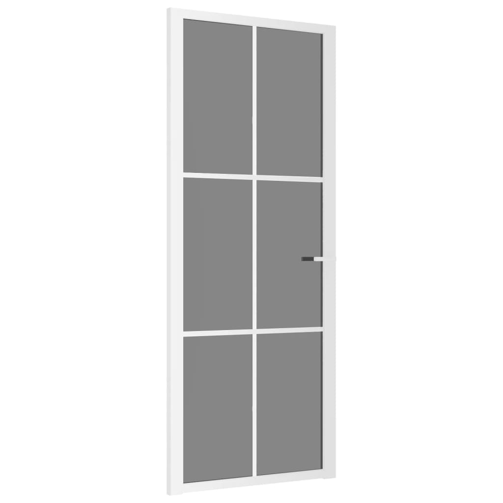 Binnendeur 83x201,5 cm ESG-glas en aluminium wit