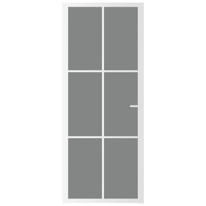 Binnendeur 83x201,5 cm ESG-glas en aluminium wit