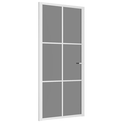 Binnendeur 93x201,5 cm ESG-glas en aluminium wit