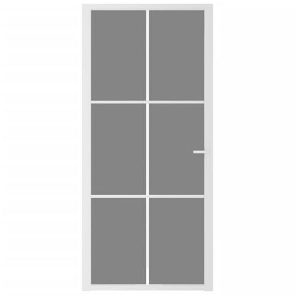 Binnendeur 93x201,5 cm ESG-glas en aluminium wit
