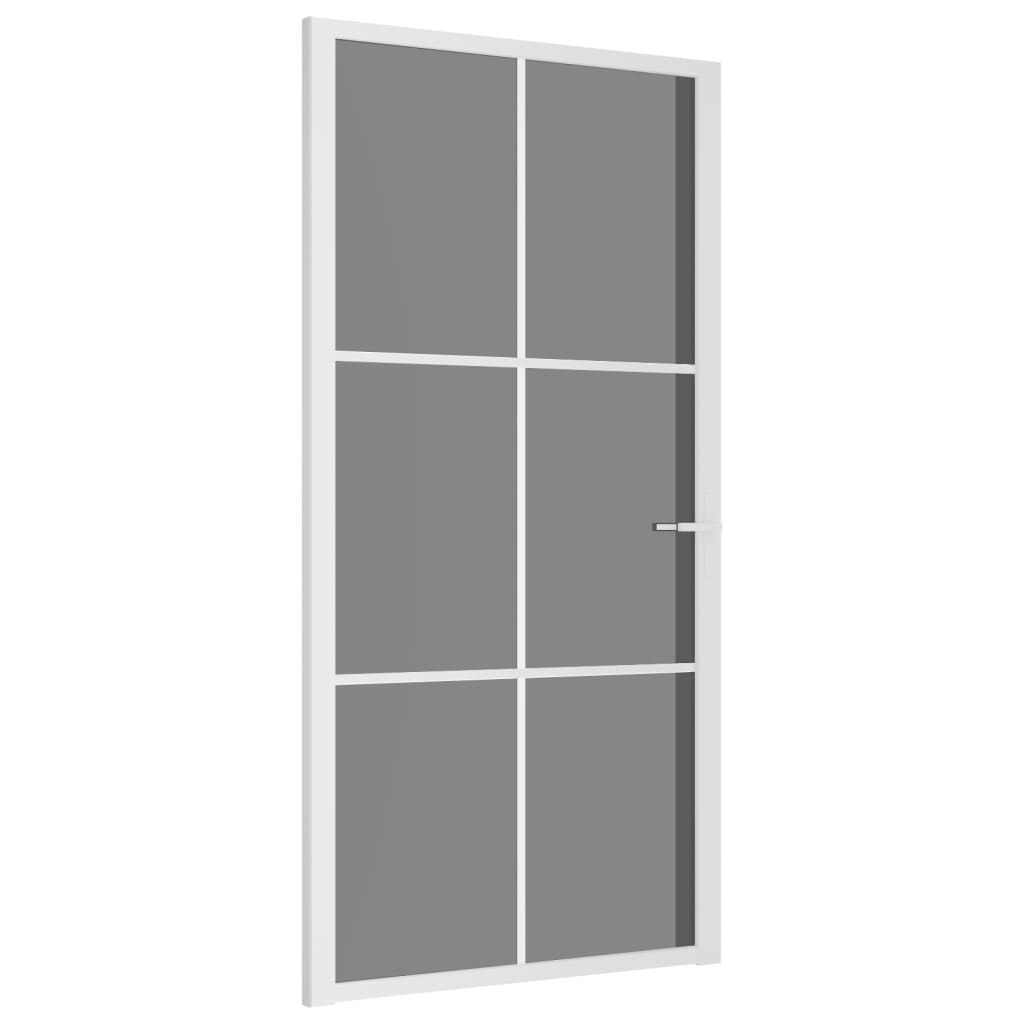 Binnendeur 102,5x201,5 cm ESG-glas en aluminium wit