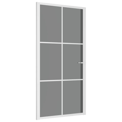 Binnendeur 102,5x201,5 cm ESG-glas en aluminium wit