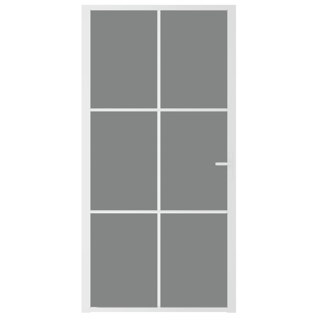 Binnendeur 102,5x201,5 cm ESG-glas en aluminium wit