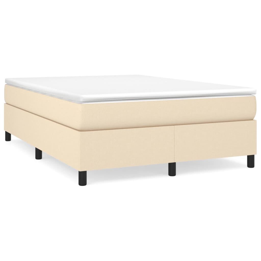 Boxspring met matras stof crèmekleurig 140x200 cm