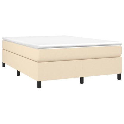 Boxspring met matras stof crèmekleurig 140x200 cm