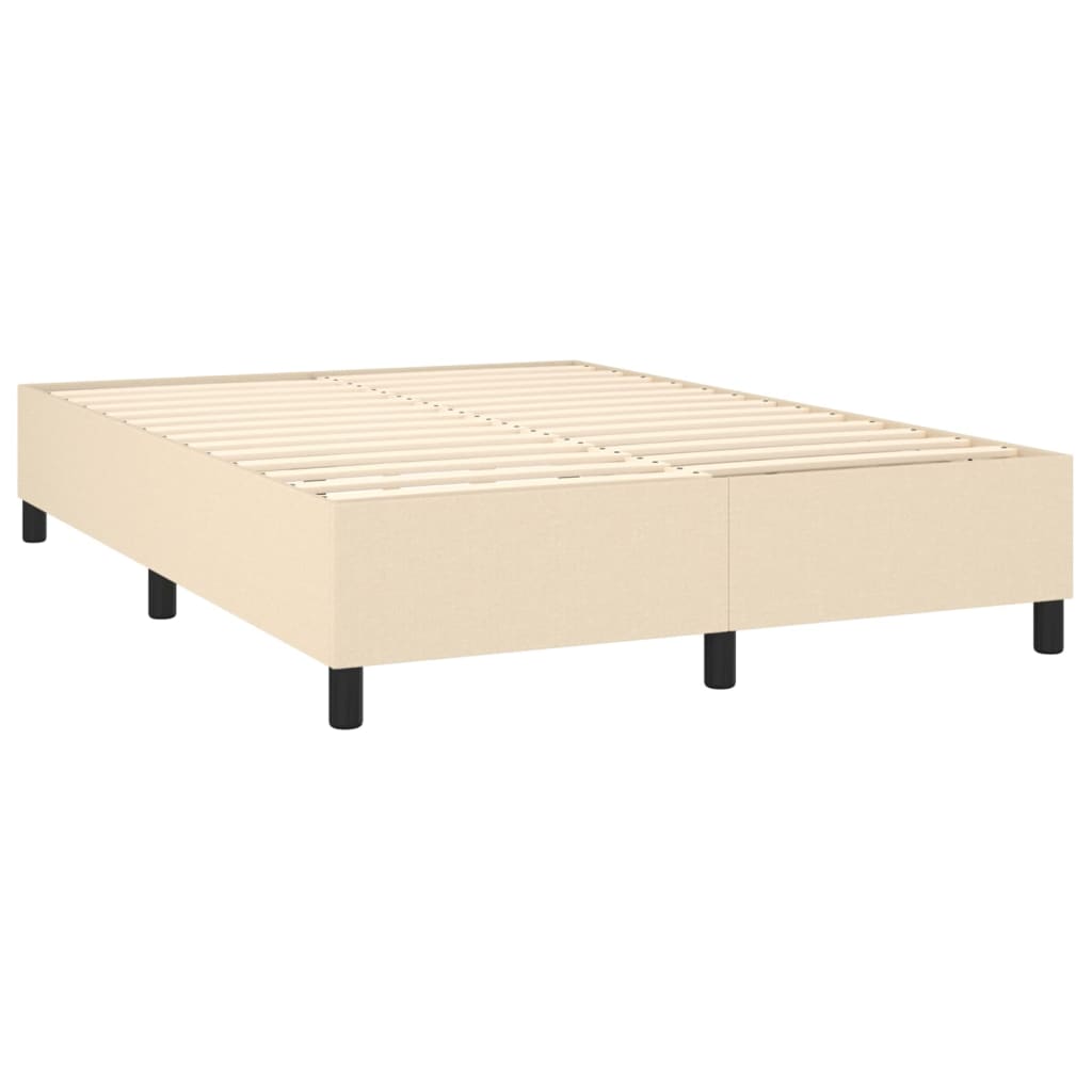 Boxspring met matras stof crèmekleurig 140x200 cm