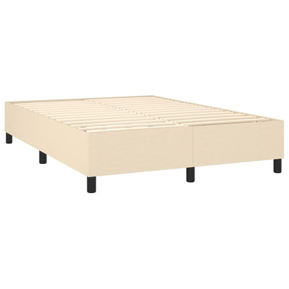 Boxspring met matras stof crèmekleurig 140x200 cm