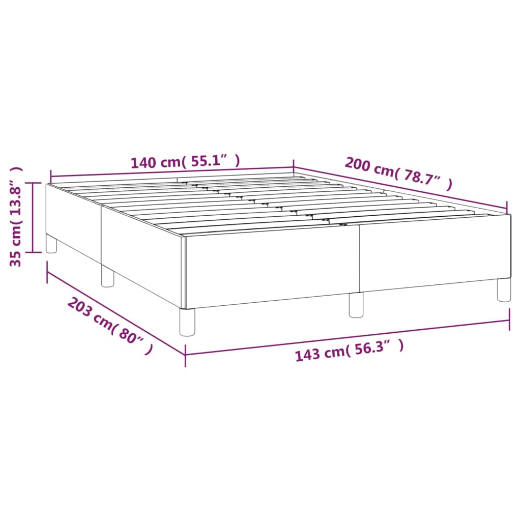 Boxspring met matras stof crèmekleurig 140x200 cm