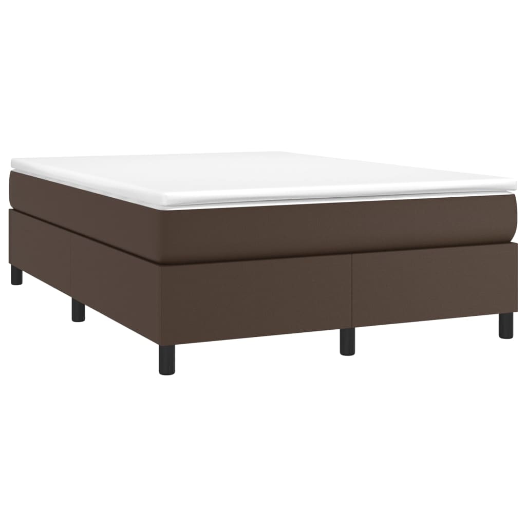 Boxspring met matras kunstleer bruin 180x200 cm