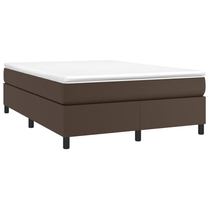 Boxspring met matras kunstleer bruin 180x200 cm
