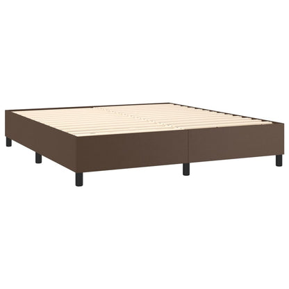 Boxspring met matras kunstleer bruin 180x200 cm