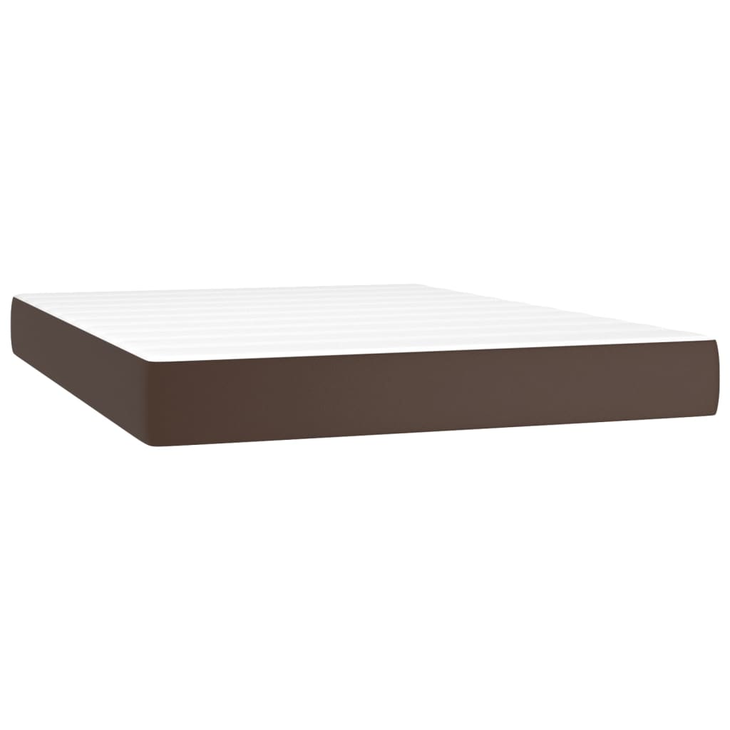 Boxspring met matras kunstleer bruin 180x200 cm