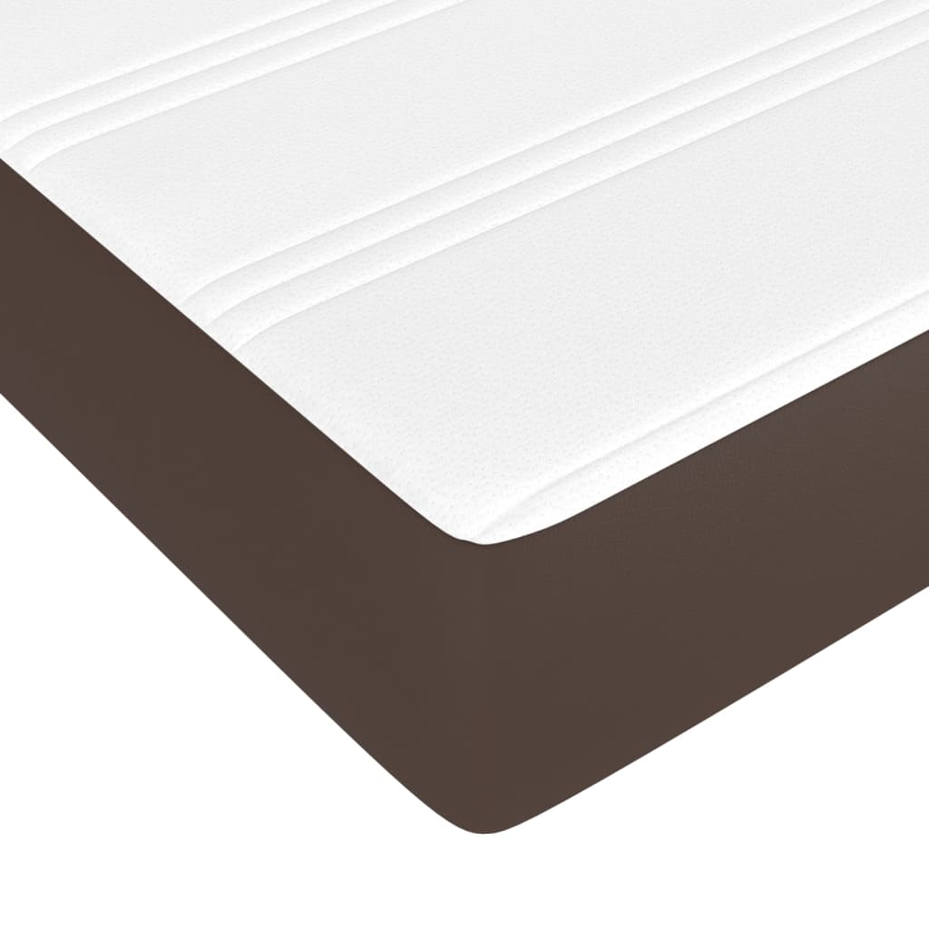 Boxspring met matras kunstleer bruin 180x200 cm