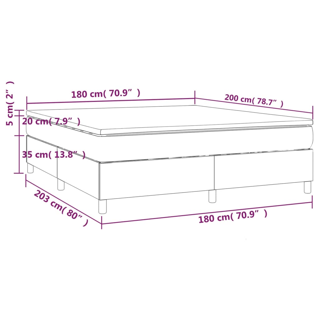 Boxspring met matras kunstleer bruin 180x200 cm