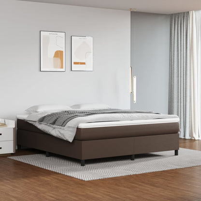 Boxspring met matras kunstleer bruin 180x200 cm