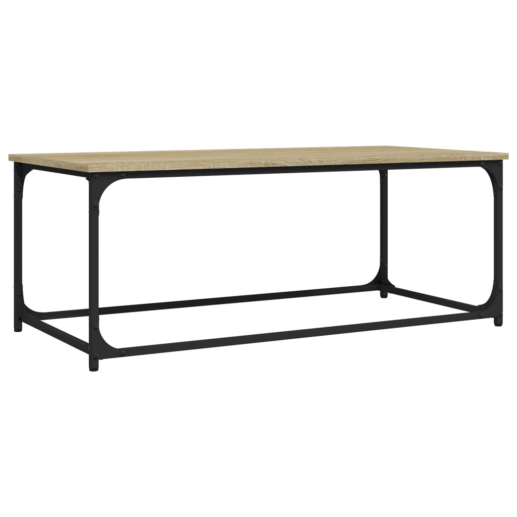 Salontafel 102x50x40 cm bewerkt hout en ijzer sonoma eikenkleur