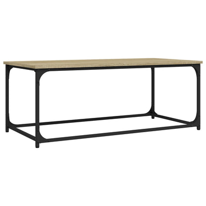 Salontafel 102x50x40 cm bewerkt hout en ijzer sonoma eikenkleur