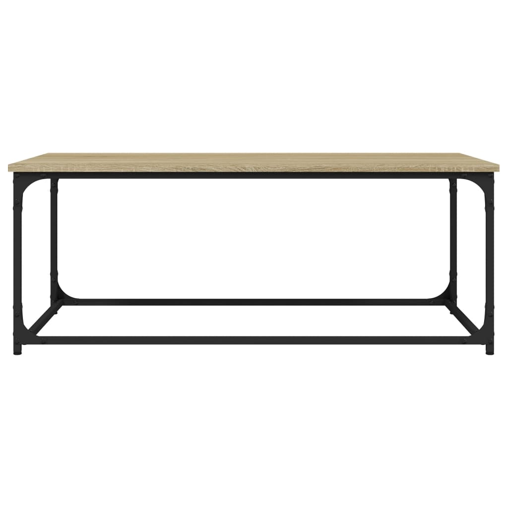 Salontafel 102x50x40 cm bewerkt hout en ijzer sonoma eikenkleur