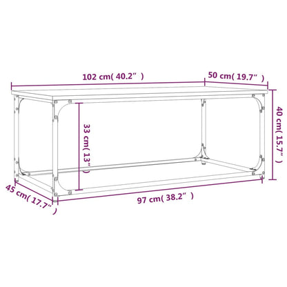 Salontafel 102x50x40 cm bewerkt hout en ijzer sonoma eikenkleur