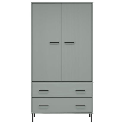 Kledingkast met metalen poten OSLO 90x55x172,5 cm hout grijs