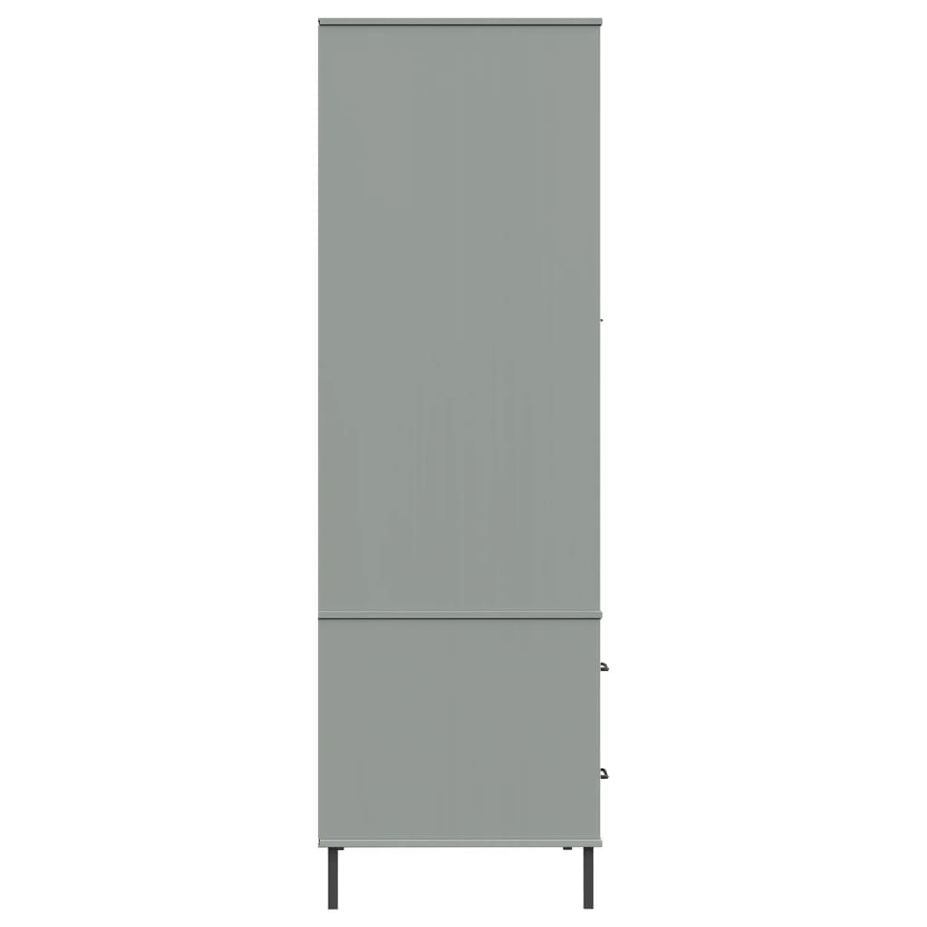 Kledingkast met metalen poten OSLO 90x55x172,5 cm hout grijs